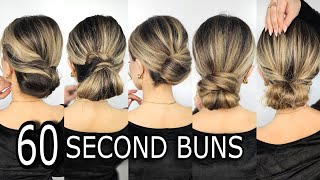 5️⃣ 60 SECOND LOW BUN HAIRSTYLES ⏱️Medium & Short Hairstyles