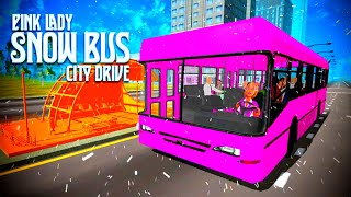 Pink lady snow bus city driving 1 ||racing car driving||Android game play screenshot 2