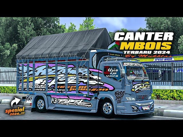 SHARE!! MOD TRUCK CANTER MBOIS TERBARU 2024 BY MUKHLAS || MOD BUSSID TERBARU class=