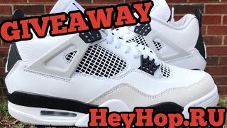 GIVEAWAY!!! Air Jordan Retro 4 Military Black Unboxing 🔥| HeyHop.RU Sneaker Review