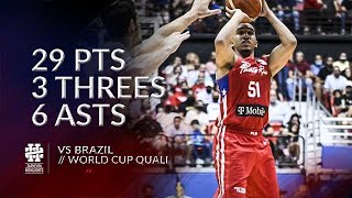 Tremont Waters 29 pts 3 threes 6 asts vs Brazil World Cup Quali