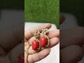 high quality large faux coral with shining moissanite stones earring#redcoral#viral#fashionjewellery