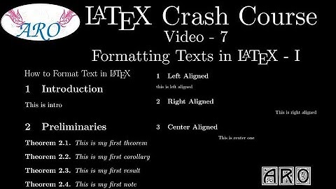 LaTeX Crash Course in Tamil: Formatting Texts in LaTeX: How to Format Text in LaTeX : Tamil  #ARO