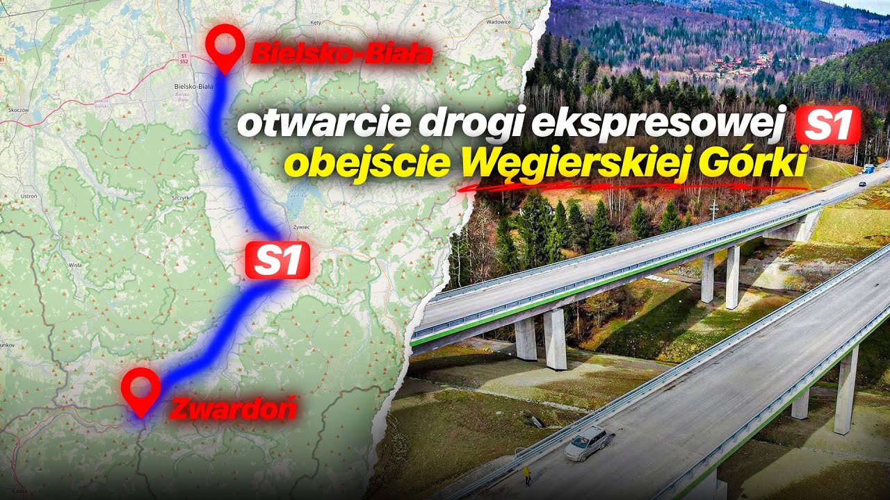 Ukończono budowę S1 Bielsko-Biała - Żywiec - Granica PL/SK (obejście Węgierskiej Górki)