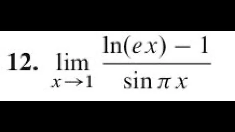 find the limit of ln(ex) - 1 / sin(pi*x) as x approaches 1