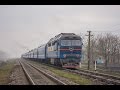ТЭП70-0156 с пассажирским поездом отправляется с разъезда Новоекатериновка
