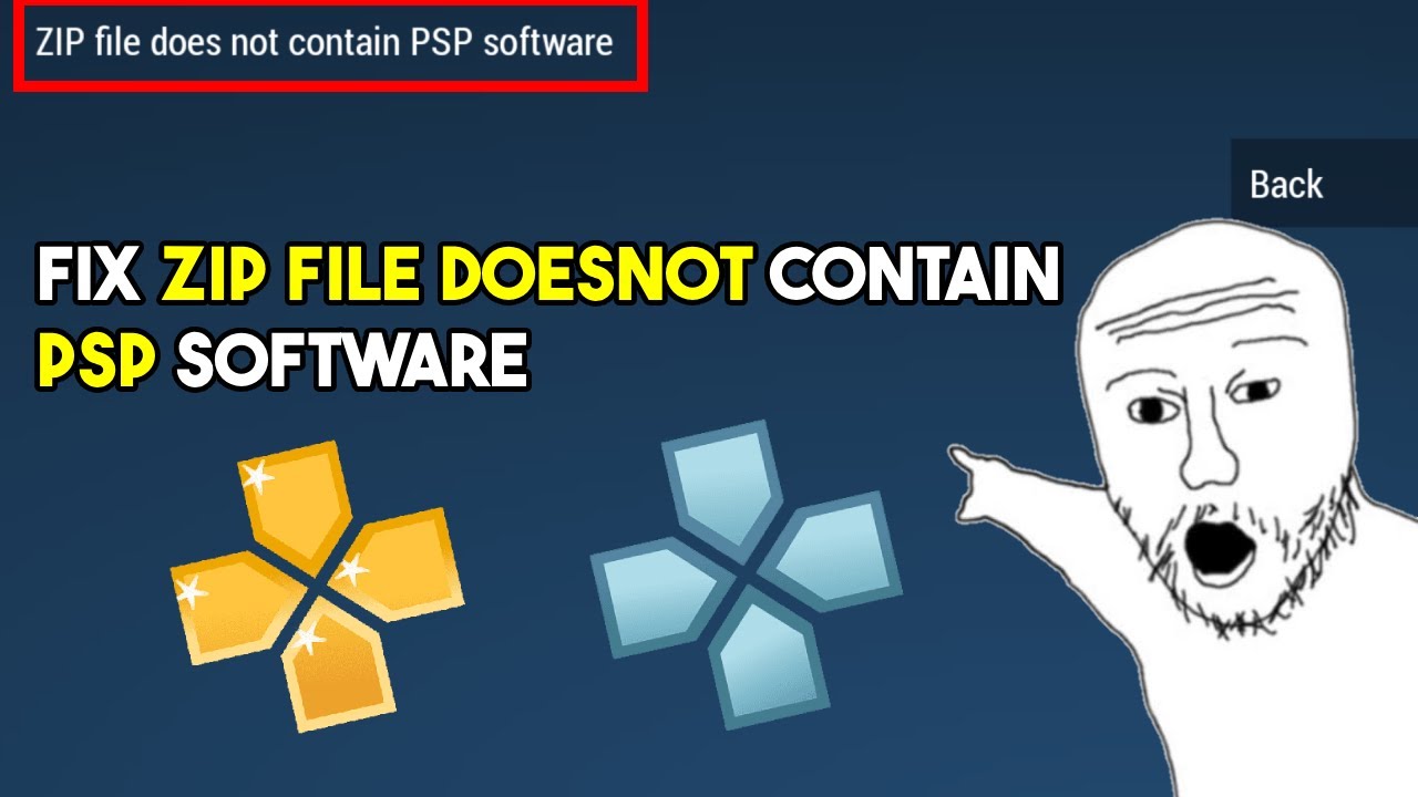 How to fix zip file does not contain psp software error in ppsspp