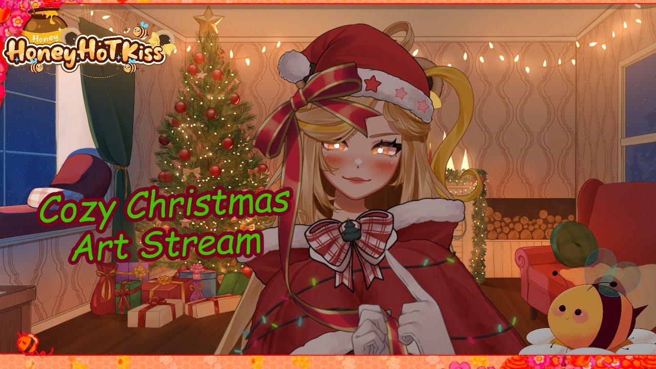 16+] {🧸Teddy Bear VTuber🍯} COZY CHRISTMAS ART STREAM!!! MAW Day