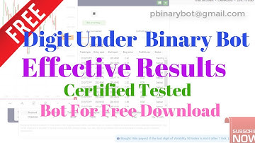 Free Binary.com Bot - Digit Under Binary Bot | Effective Results Binary Bot