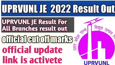 UPRVUNL JE 2021 Result Out //UPRVUNL JE All Branche result out //UPRVUNL JE official cut off marks
