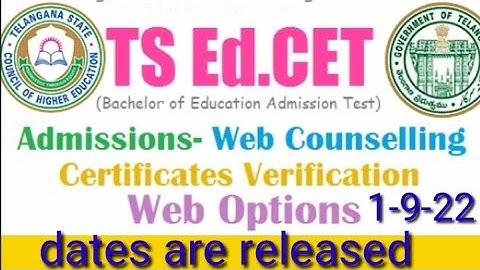ts Edcet counselling dates 2022/ts edcet counselling dates are released 2022/ts Edcet certificate //