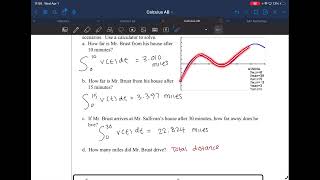 AP Dual Calculus Topic 8.2 Connecting Position, Velocity, and Acceleration with Integrals 