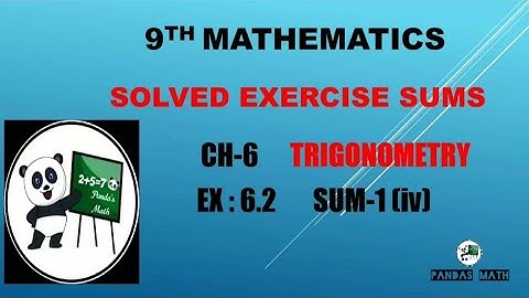 Samacheer 9th Std Maths||CH-6||TRIGONOMETRY|| EX:6.2|| SUM-1(iv)|| (T.N)2020||In Tamil||NEW BOOK