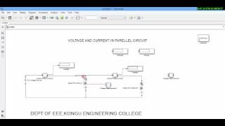 matlab simulation of voltage and current in parellel circuit