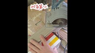 Diagonal cut easy, sand after using hand saw. #Wooden door installation #On-site construction