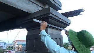 Building Column Step By Step  How To Decorate Concrete Columns With Sand And Cement