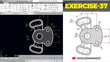 AutoCAD 2D Training Practice Exercise 37 Basic to Advance Tutorial in Hindi by Khalid Mahmud
