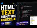 HTML Text Formatting Tags Tutorial for Beginners | Bold, Italic, Underline & More