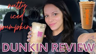 Trying Dunkin' NEW Nutty Pumpkin Iced Coffee | Dunkin' Fall Drinks 2022 Review
