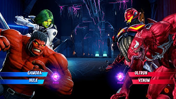 Gamora & Red Hulk vs Ultron & Venom (Very Hard) - Marvel vs Capcom | 4K UHD Gameplay