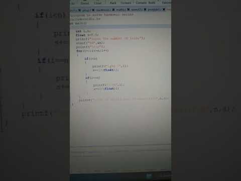 c program to solve harmonic series