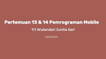 Pertemuan 13 & 14