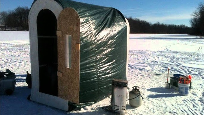 Homemade flipover ice hut 