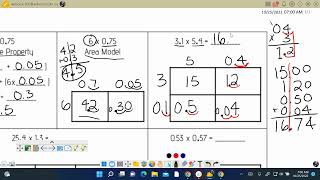 Multiply Decimals Using Area Model