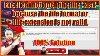 Excel cannot open the file '.xlsx' because the file format or file extension is not valid ⚠SOLVED