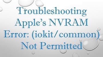 Troubleshooting Apple