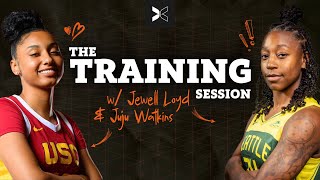 2x WNBA Champ Gold Mamba In Lab w/ 2023 No.1 Player | Training Session: Jewell Loyd & Juju Watkins