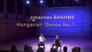 Video thumbnail of "Brahms: Hungarian Dance 1 CLARINET & ACCORDION Magnus Holmander Irina Serotyuk Dragspel Серотюк"