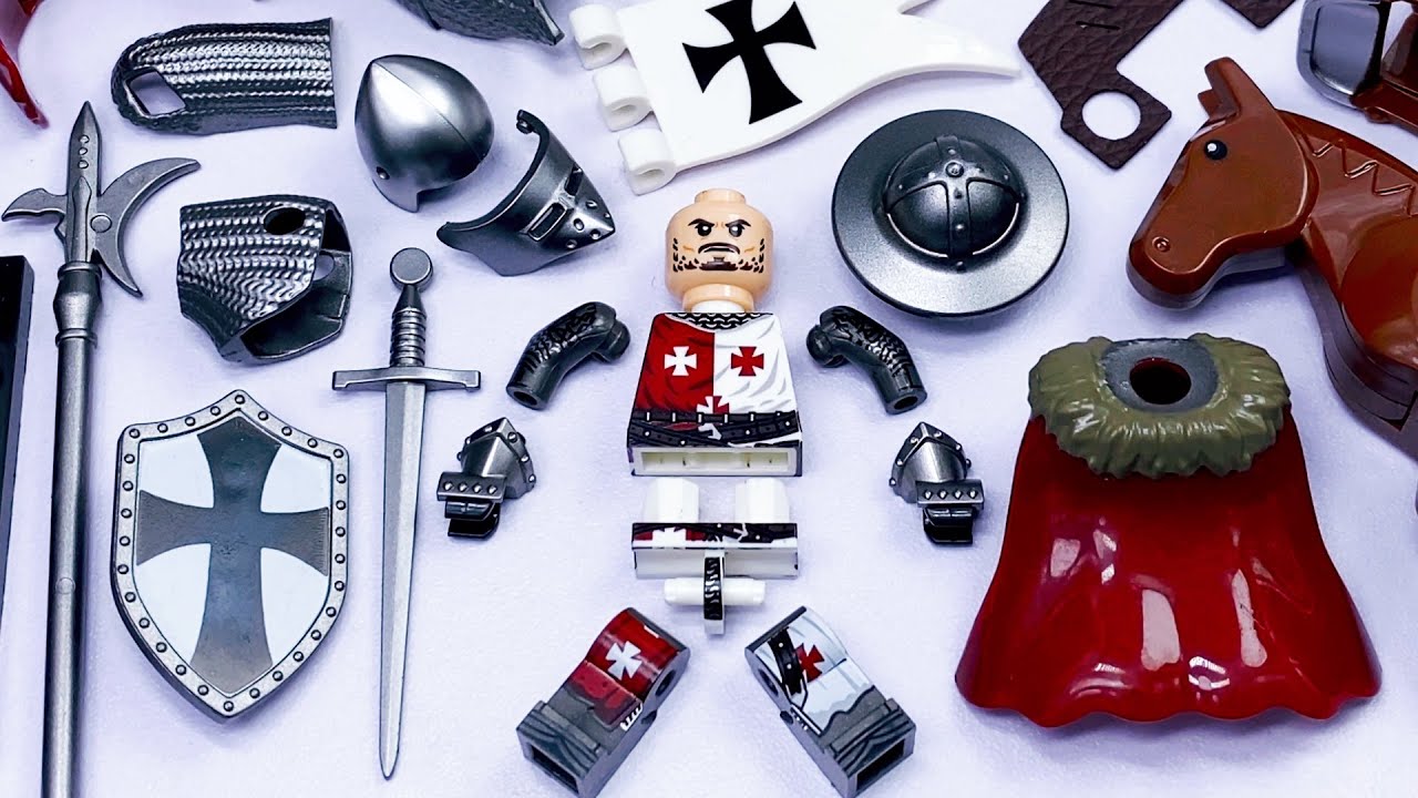 Кастомная фигурка рыцаря-крестоносца из Триполи с конём из конного отряда LEGO | Неофициальные ми...