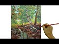 Acrylic Landscape Painting in Time-lapse / Stream in the Forest / JMLisondra