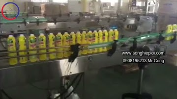 Dây chuyền chiết rót chai nước rữa chén 16 vòi tự động đóng vặn nắp