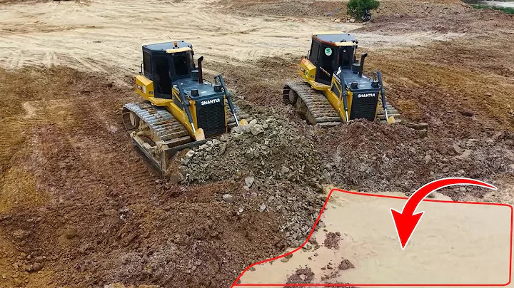 New Landfill Project Begins! Shantui DH17C3 Dozer & 25T Dump Trucks in Action
