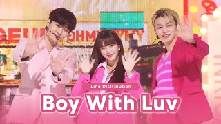 [ Inkigayo ] MC Special Stage - BOY WITH LUV (BTS)  ||  Line Distribution