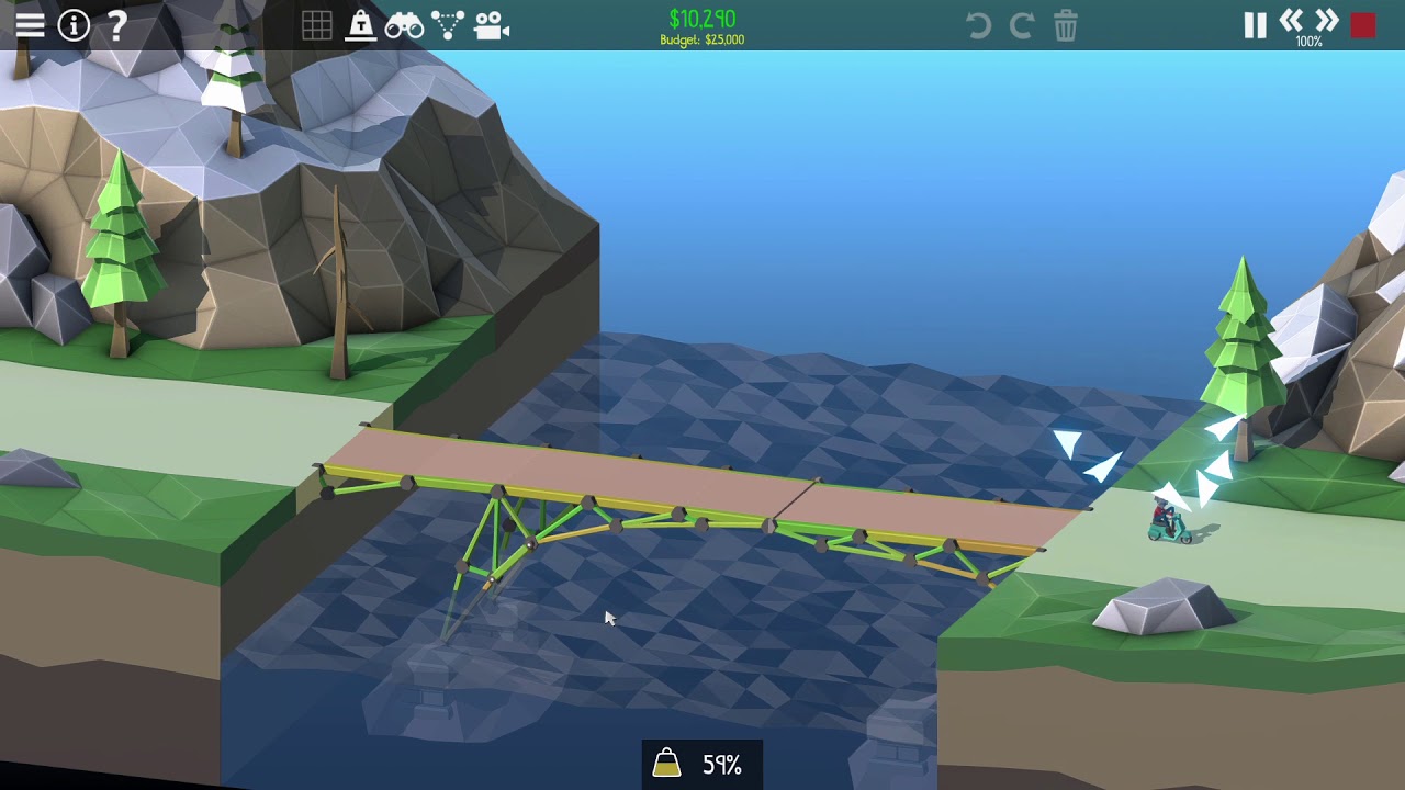 Poly Bridge 2 World 1 all levels Playthrough top 1% scores