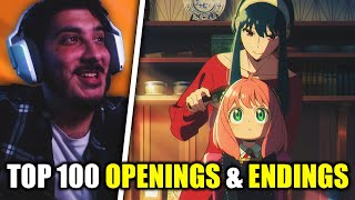 REACCIÓN a TOP 100 MEJORES OPENINGS Y ENDINGS ANIME