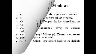 Common Shortcut Key with  Ctrl Key and other keys combination screenshot 3