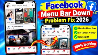 Facebook Menu Bar Down Problem Fix 2026 | Menu Bar Moved Down or Not Showing Properly
