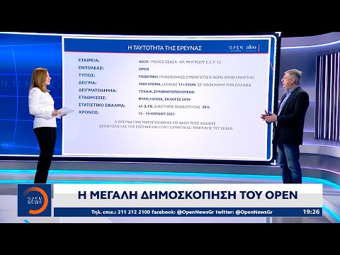 Η μεγάλη δημοσκόπηση του OPEN | Κεντρικό Δελτίο Ειδήσεων 22/6/2021 | OPEN TV