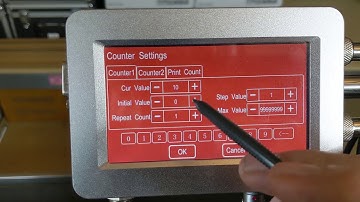 Meenjet MX1 Printer - Overview of the Counter Function Screen