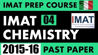 IMAT Past Paper 2015 2016 Chemistry MCQs Solved Step by Step