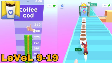 Coffee Stack - Gameplay Walkthrough Part 1 All Levels 9-19 (Android,iOS)