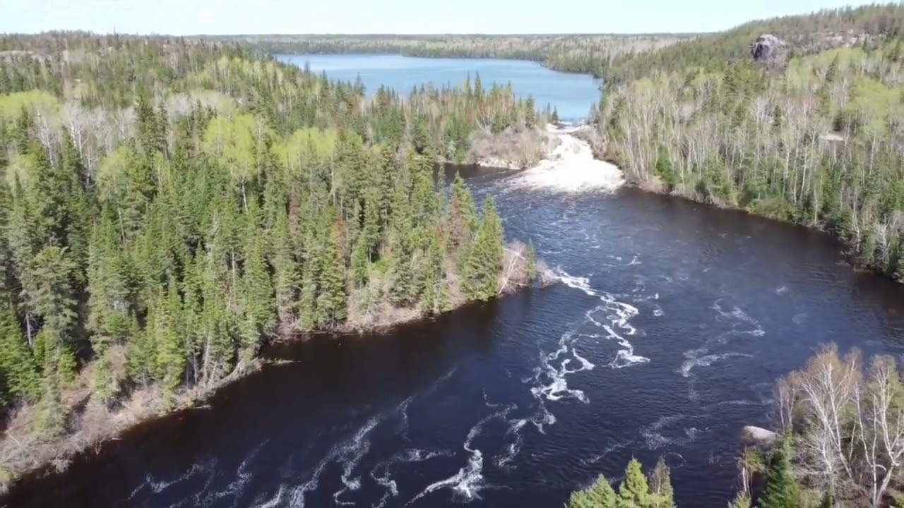 Manitoba. Place to visit powerful Tulabi Falls. Spring 2022