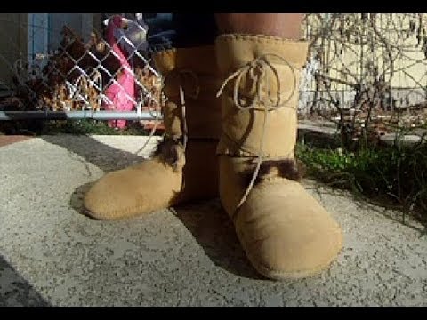 elk-hide-side-seam-moccasins-lined-with-beaver-fur-lowers-and-wool-lined,-calf-high-uppers