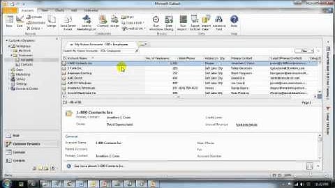 Navigating Microsoft CRM 2011 for Outlook