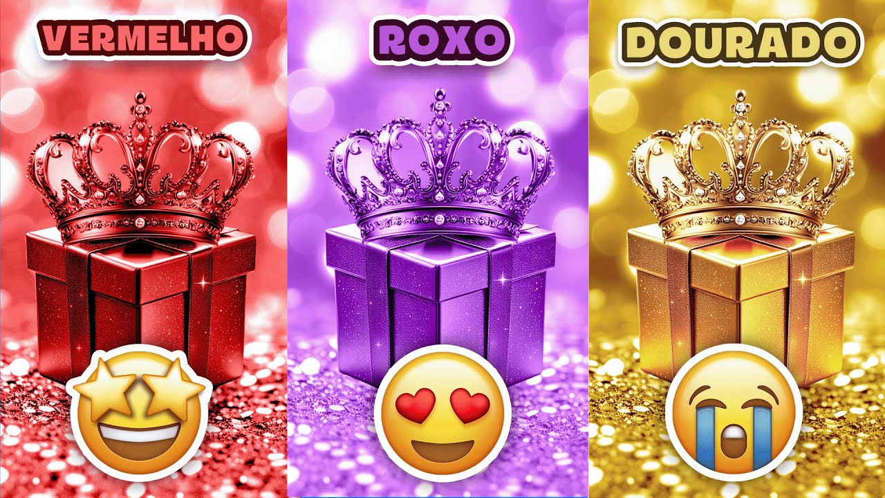 🎁 ESCOLHA SEU PRESENTE! ! 🔴🟣🟡 Vermelho, Roxo ou Dourado | Desafio das Cores! 😱🤩