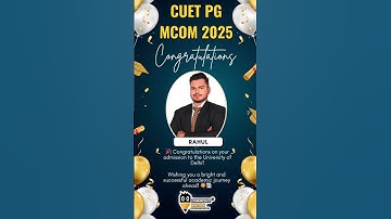 CUET PG 2026 | Congratulations on Qualifying Delhi University CUET PG M.Com  #cuetpg2026 #mcom